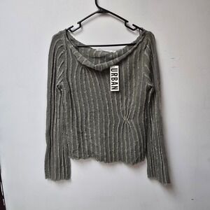 Silence + Noise Urban Outfitters Moss Green Knit Long Sleeve Top Large OB1839462